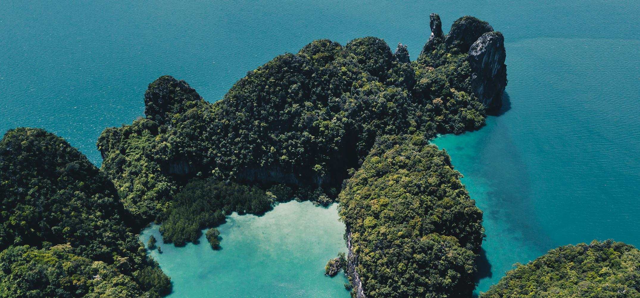 tree covered small islands